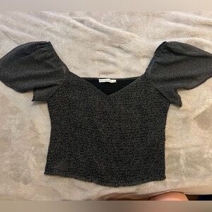 A&F Black Polka Dot Top